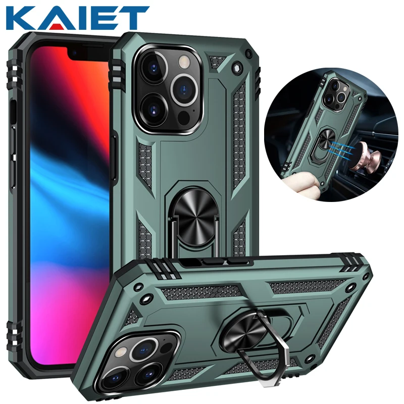

Shockproof Armor Phone Case For iPhone 6 7 8 SE 7Plus X XR XS Anti-Fall Ring Holder Protective Cover For iPhone 11 12 13Pro Max