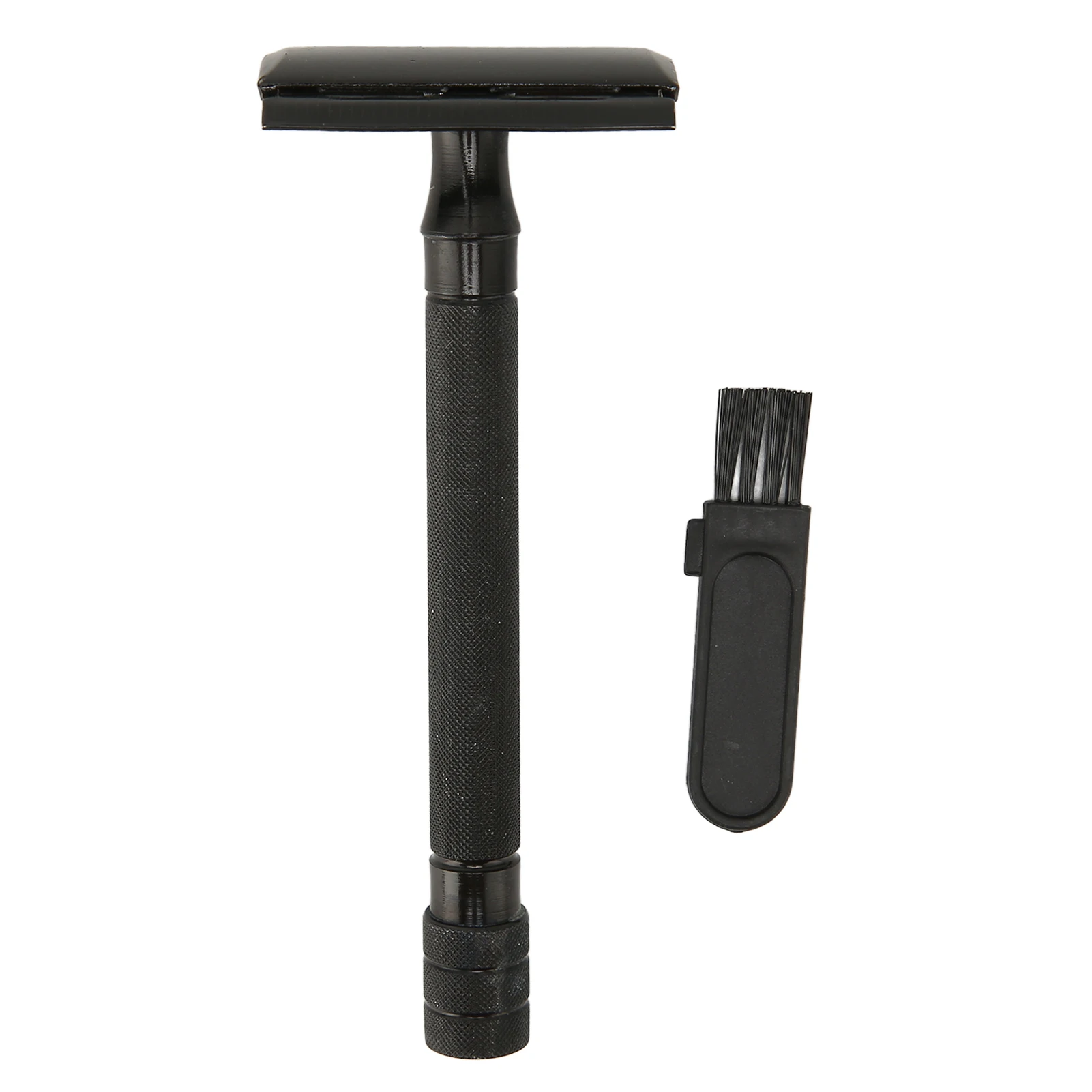 

Manual Razor Double Edge Metal Comfortable Grip Safety Beard Shaver Trimmer with Cleaning Brush for Men Beard Care
