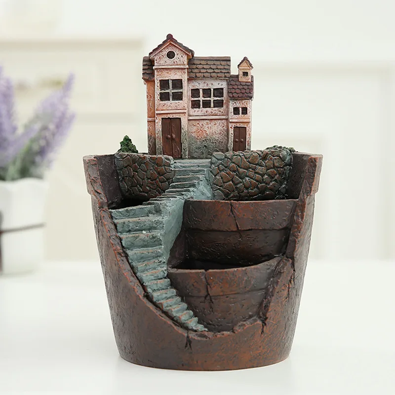 Креативные воздушные садовые полимерные горшки с городом неба цветочный горшок