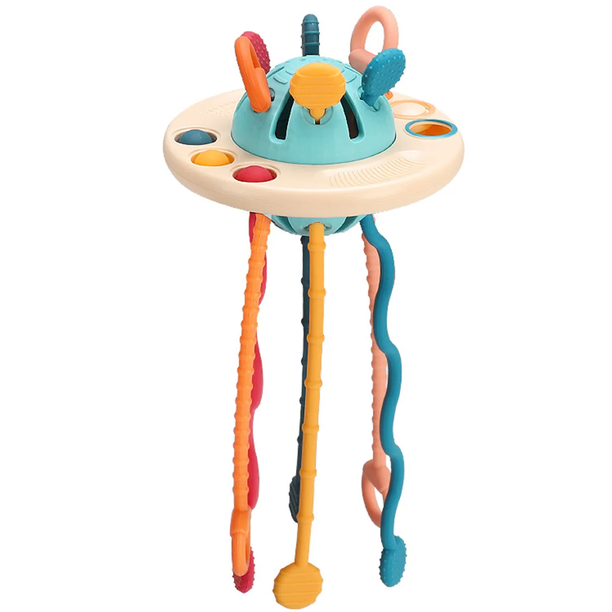 

Baby Sensory Development Toys Soft Sensory Training Toys Children UFO Pumping Sensory Toy Baby Finger Pull Exercises Food Grade