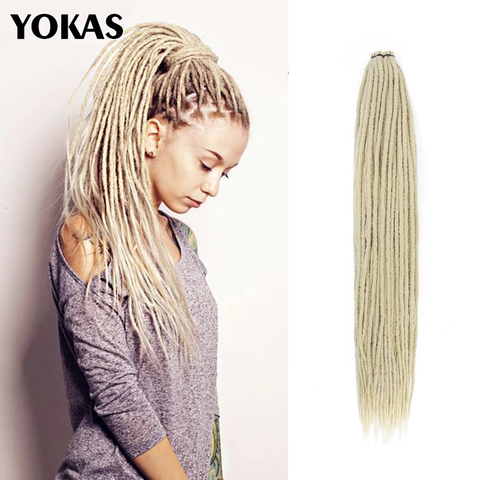 Dreadlocks Crochet Braids Hair Extension Synthetic For Black Women 5Pcs/Pack Ombre Colored Dreadlocks Hair Accessories YOKAS