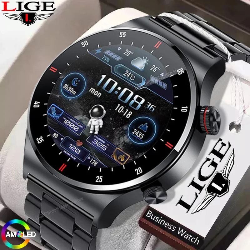 LIGE Bluetooth Call Smart Watch Men Sports NFC Smartwatch Waterproof Custom Dial Fitness Tracker For IOS Android Digital Watches