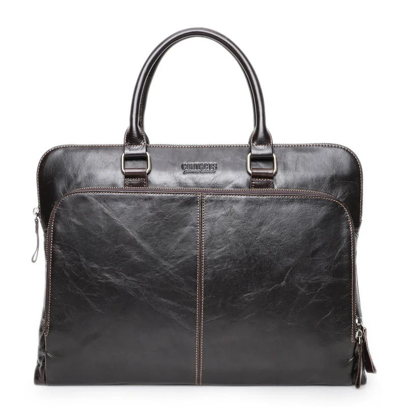 New Cowhide Men Luxury Trend Messenger Bags Fashion High-end 16 Inch Laptop Genuine Leather Business Briefcase High-quality