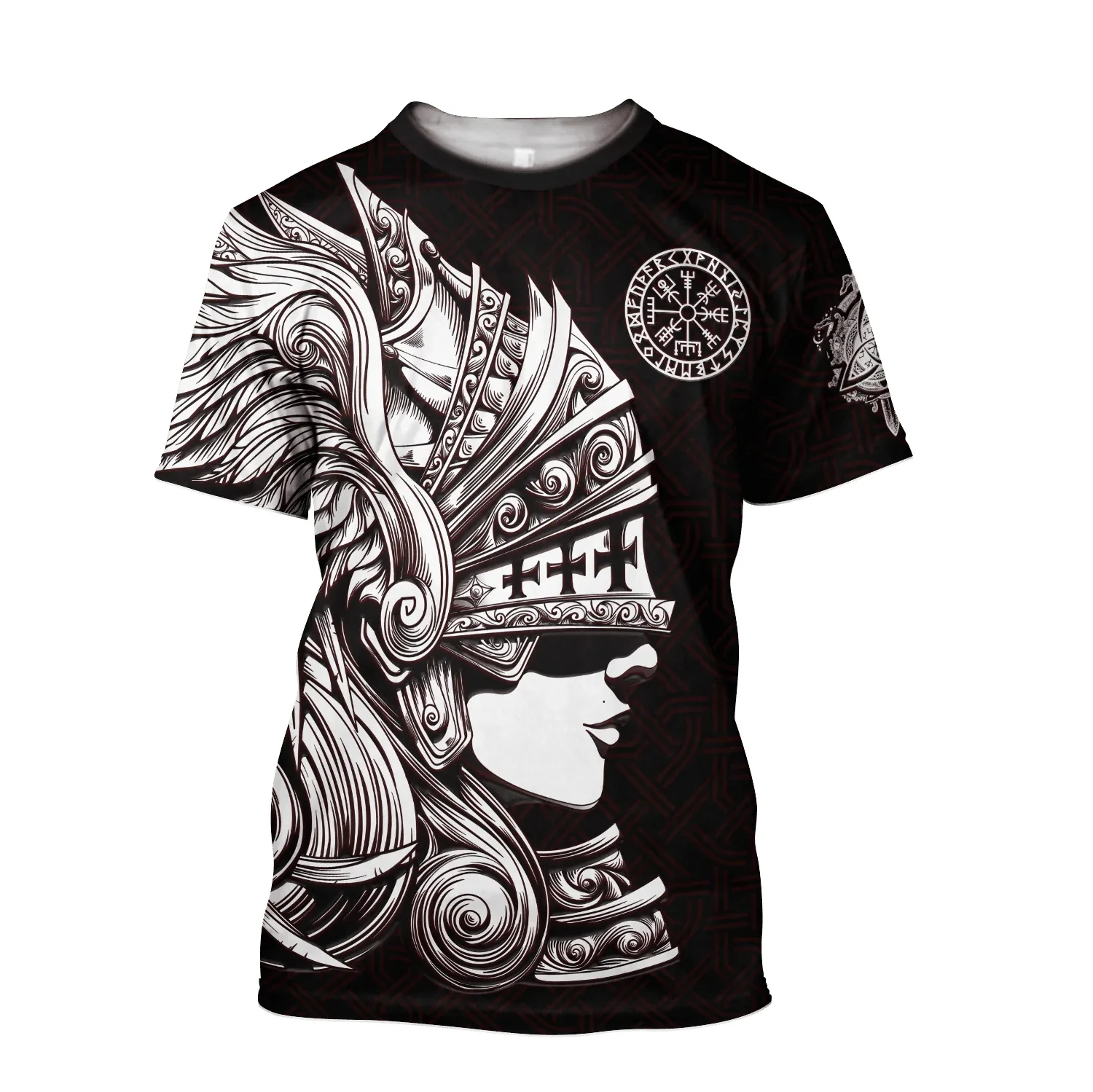 

Vintage Vikings Men's T-shirt Round Neck Cotton Oversized Short Sleeve Shirt Tops 3D Heavy Metal Punk Streetwear Men's Clothing