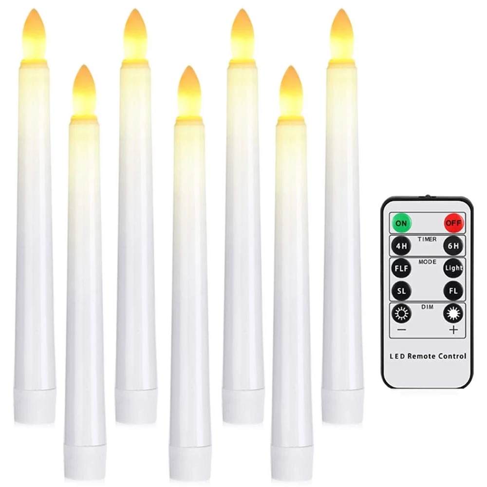 

3/6/9pcs 20cm Holiday Flameless Candle Light Controller Dimmable LED Tealight Wedding Halloween Party Decor Candlesticks Lamp