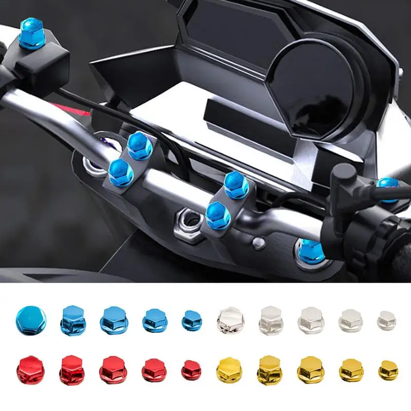 

Крышка для винтов мотоциклов 30 шт., хромированные шестигранные защитные головки для велосипедов и мотоциклов, аксессуары для мотоциклов