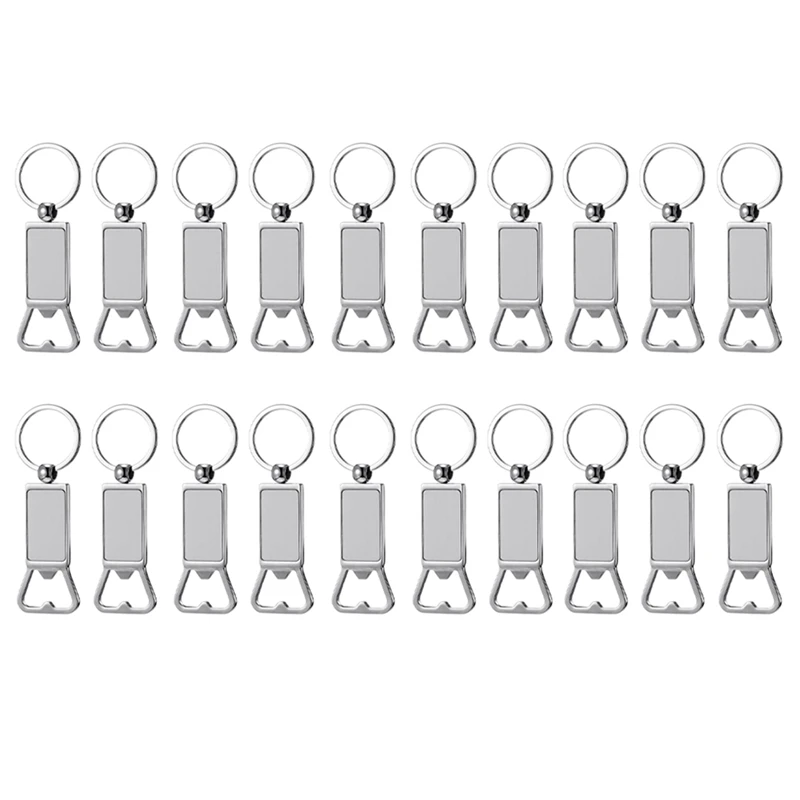 

20PCS Sublimation Blanks Keychains Metal Bottle Opener Blank Key Rings Gift For Your Boyfriend, Husband, Father