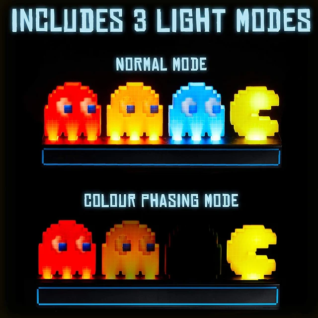 2021 Pac Man Game LED USB 3D Night Light Gaming Room Decor Desk Music Illusion Lamp Baby Sleeping Light For Holiday Gift 5