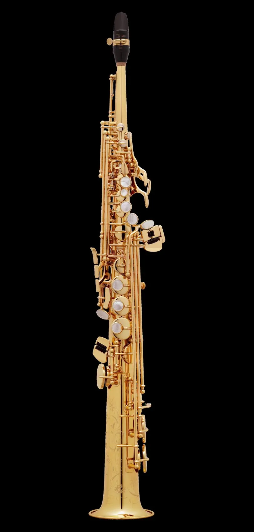 

soprano saxophone mark 802II Gold Lacquer B-flat straight Soprano Sax With Case Mouthpiece Reeds Neck soprano saxophone reed
