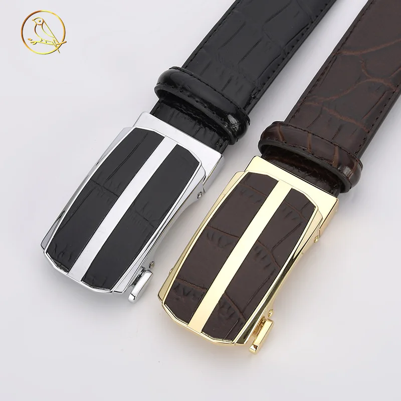 Men's Belt Business Model Two-layer Cowhide Guangzhou Alloy Automatic Buckle Genuine Leather Fashion Foreign Trade Hot Belt