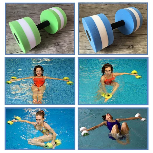 Water Dumbbells Aquatic Exercise Dumbells Water Aerobics Workouts Foam Barbells Hand Bars Pool Resistance for Water Sports 6
