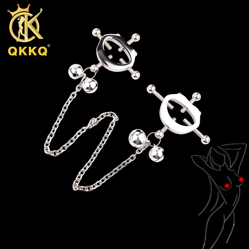 Кольца для сосков QKKQ из нержавеющей стали в форме лягушки клипсы с цепочкой