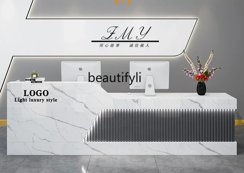 Y Кассовый магазин Прилавок для супермаркетов Простой современный салон красоты