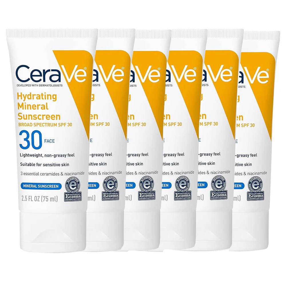 

6PCS 75ml CeraVe Tinted Sunscreen SPF 30 | Moisturizing Mineral sunscreen with zinc oxide and titanium dioxide