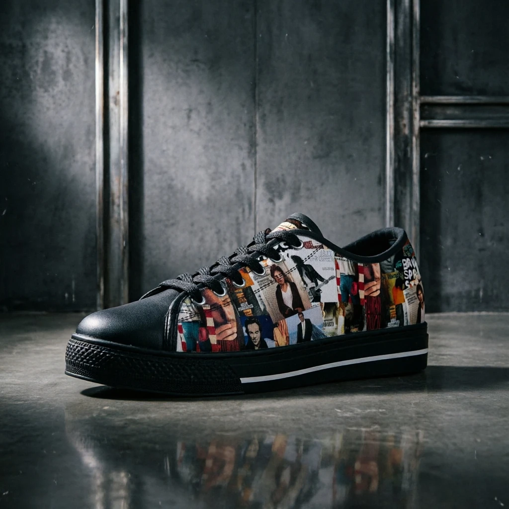 Фото Кеды Born To Run Rock Legend Canvas Shoes, повседневные кроссовки унисекс, тематические кроссовки в стиле Брюса Спрингстина, мужская и женская обувь №4