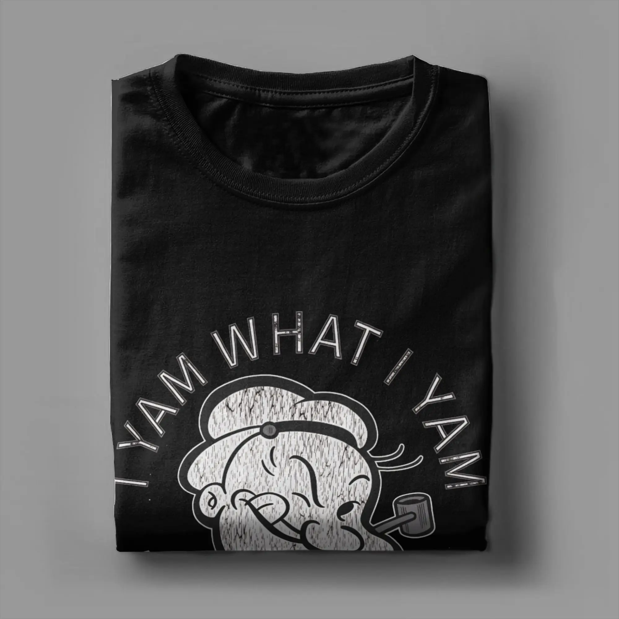 Фото Футболка Popeyed Sailor Man Quote What I Yam, трендовые футболки с короткими рукавами, уличная одежда, летние хлопковые футболки оверсайз №4