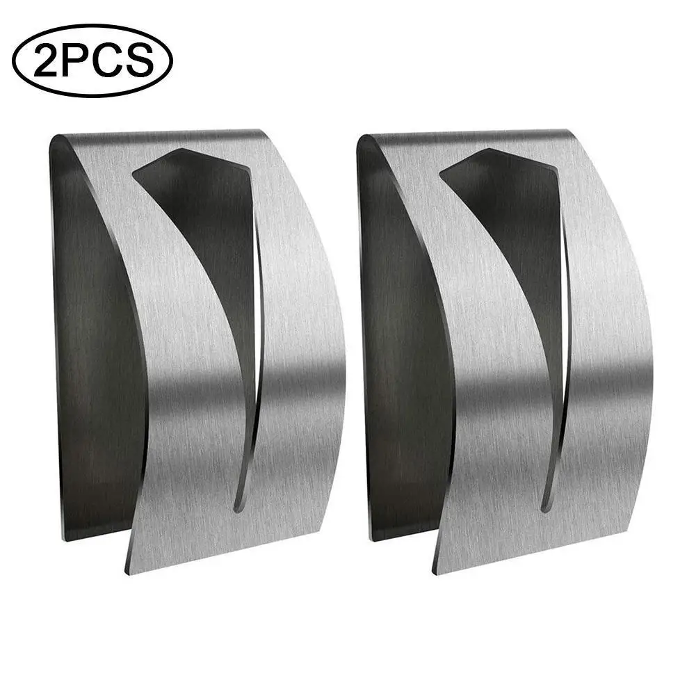 

2pcs/set Stainless Steel Towel Holder Bathroom Accessories Black Self Adhesive Towel Rack Free Punching Wall Mounted Hangers