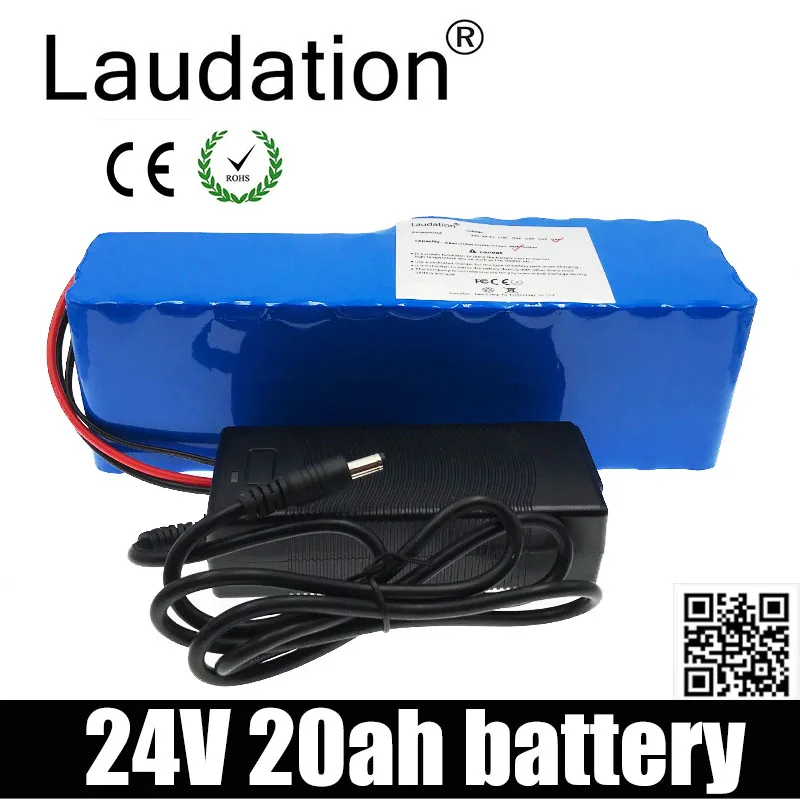 

Laudation 24V 20ah Lithium Battery Built-in 18650 Pack For 250W 350W 500W 750W Electric Bicycle With 25A BMS And 29.4V2A Charger