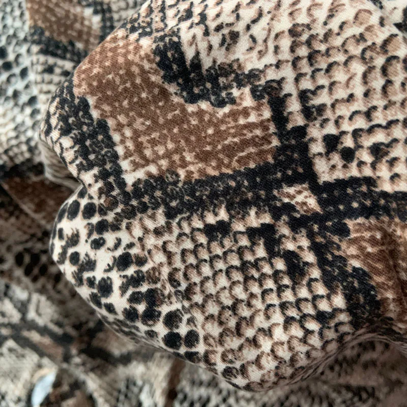 

Лидер продаж, модная одежда со змеиным принтом, эластичные тканевые материалы