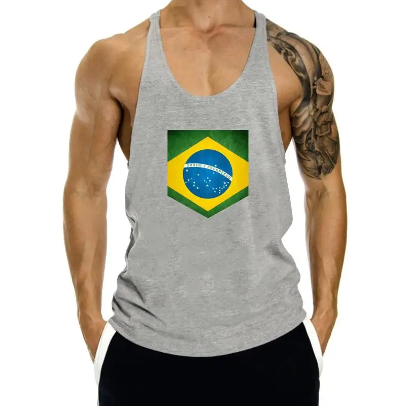 

Майка rioмультяшная для мужчин и женщин, модная тенниска без рукавов в стиле хип-хоп, майка с винтажным принтом и карманами, с бразильским флагом