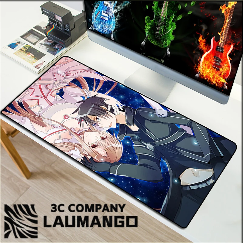 

Gaming Mouse Pad Sword Art Online Gamer Pc Accessories Keyboard Anime Extended Mat Desk Protector Laptops Cartoon Large Mousepad