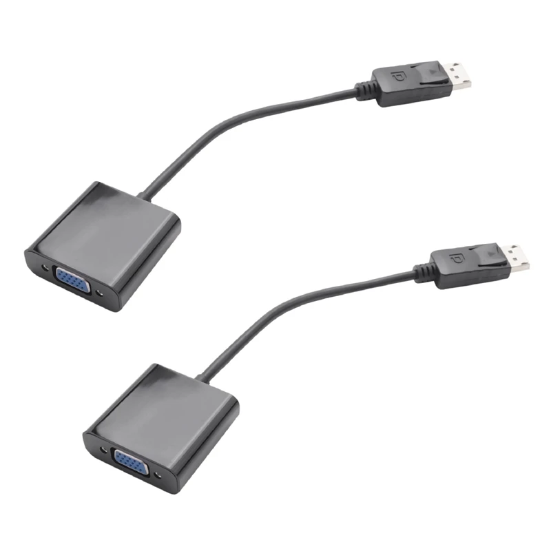 

2X Displayport DP Male To VGA Female Adapter Display Port Cable Converter Black
