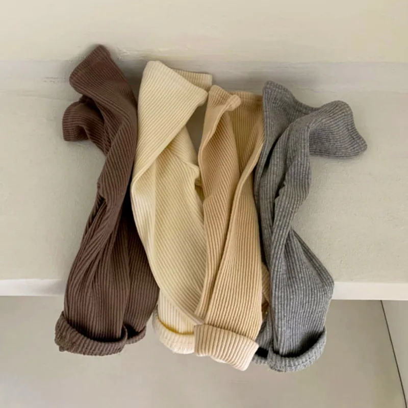 

Autumn Baby Solid Pants 2023 New Infant Leggings Boy Elasticity Pp Pants Toddler Girl Casual Pants Children Trousers