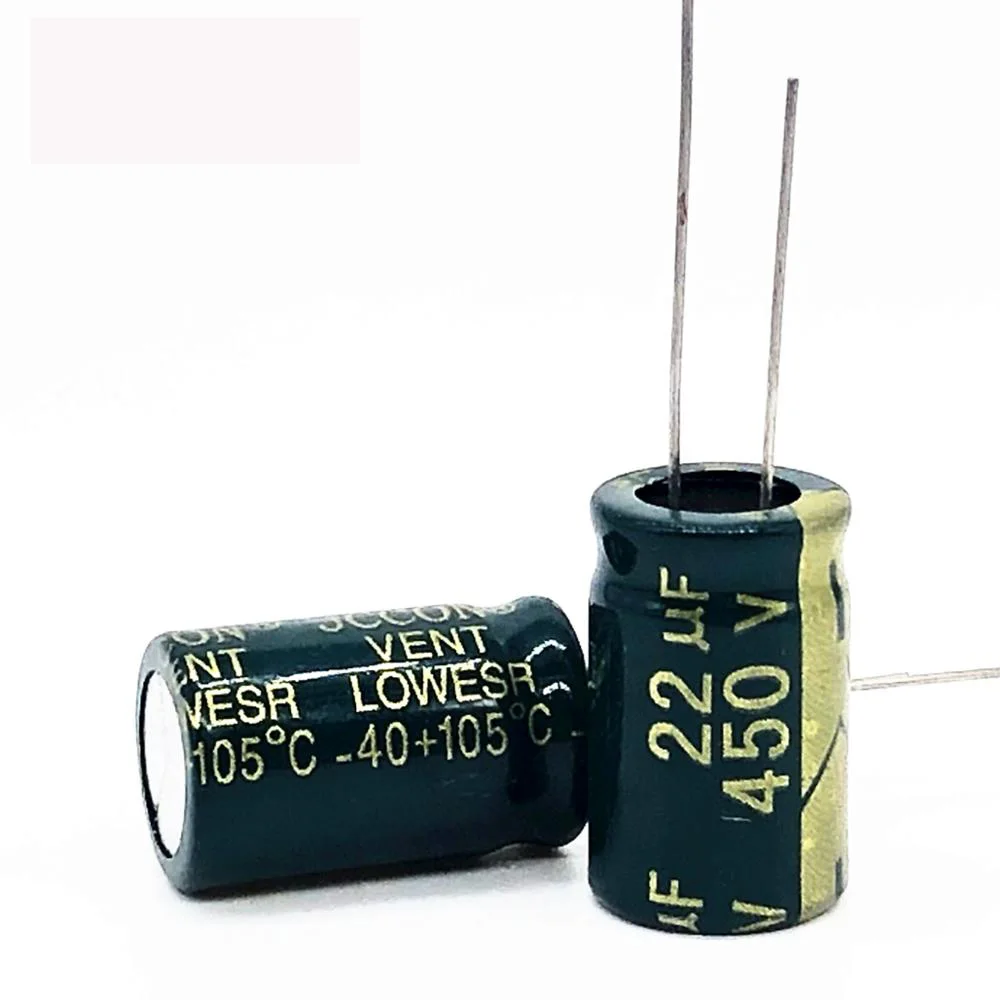 

100pcs/lot 450v 22UF 450v22UF Low ESR/Impedance high frequency aluminum electrolytic capacitor size 13*20 20%