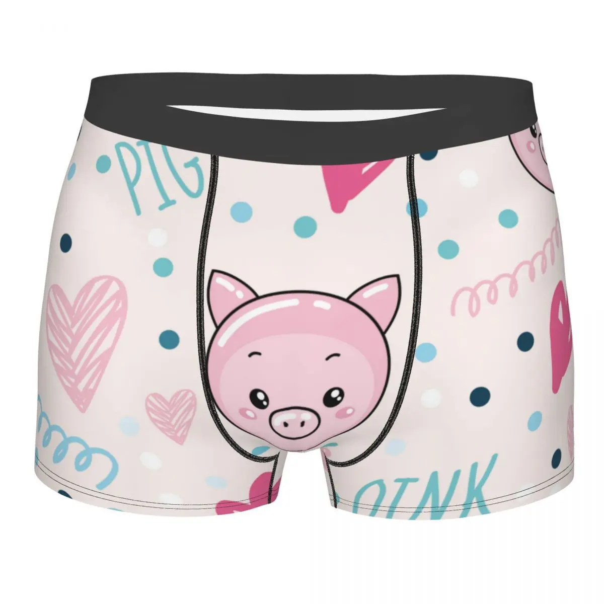 Men's Panties Underpants Boxers Underwear Cute Funny Animal Pig With Hearts Sexy Male Shorts