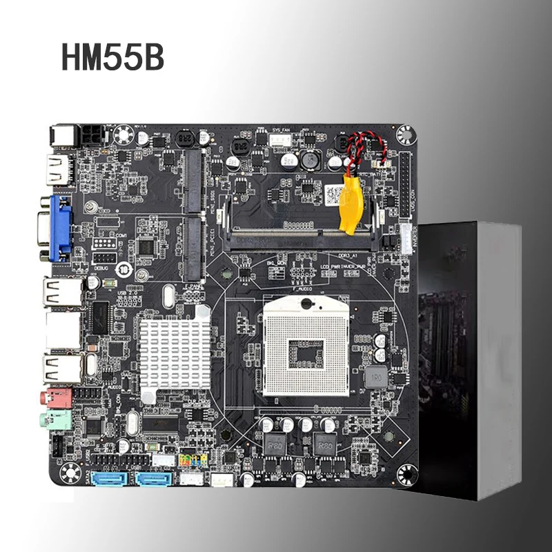 

Материнская плата PGA988 HM55B для настольного ПК, материнская плата DDR3 SATA II Mini ITX для мини хоста/HTPC/рекламной машины/радио