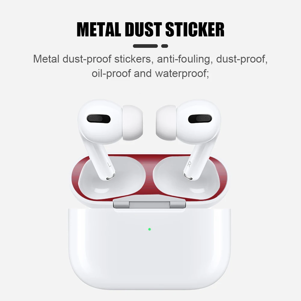 Защита от пыли и царапин металлическая защитная пленка для Airpods чехол наклейка