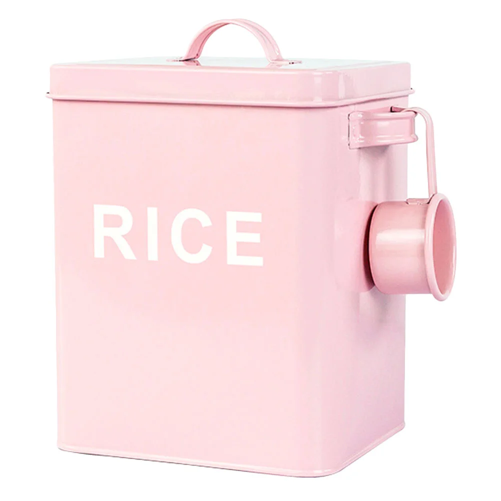 

1pc Moisture-proof Storage Can iron Rice Box Rice Bucket for Home )