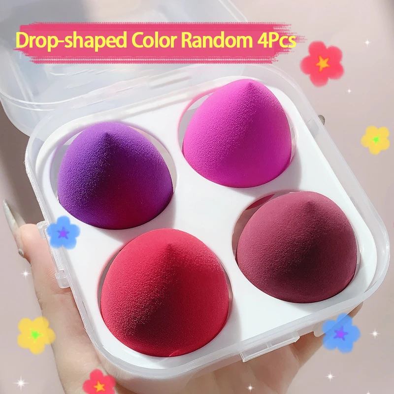 

4Pc Beauty Egg Makeup Gourd Drop-shaped Cosmetic Puff Makeup Sponge Cushion Foundation Powder Sponge Beauty Tool Women Make Up