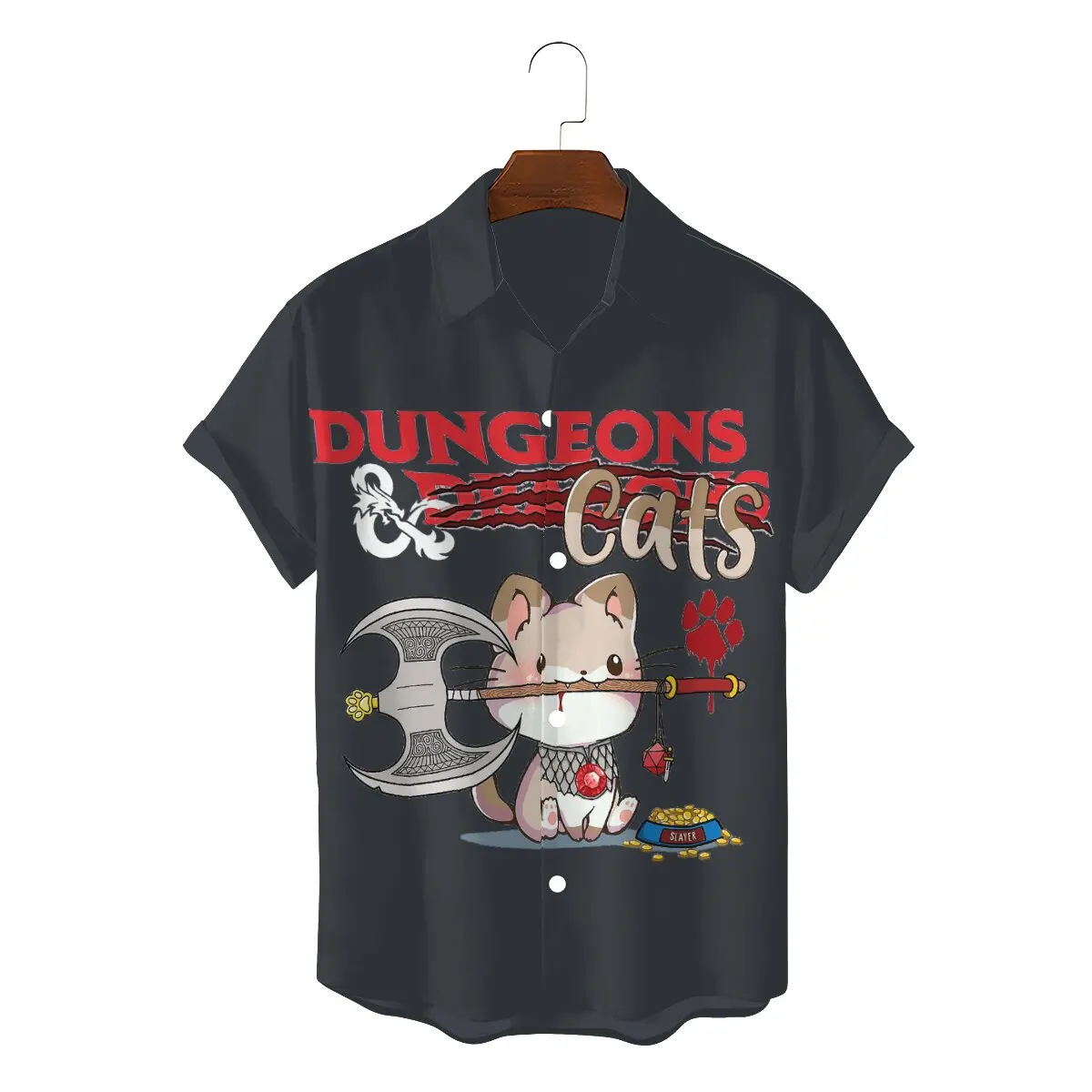 

Dungeons Cats 3D Shirt For Male DnD Game Clothing Novelty Shirts Soft Print Fluffy