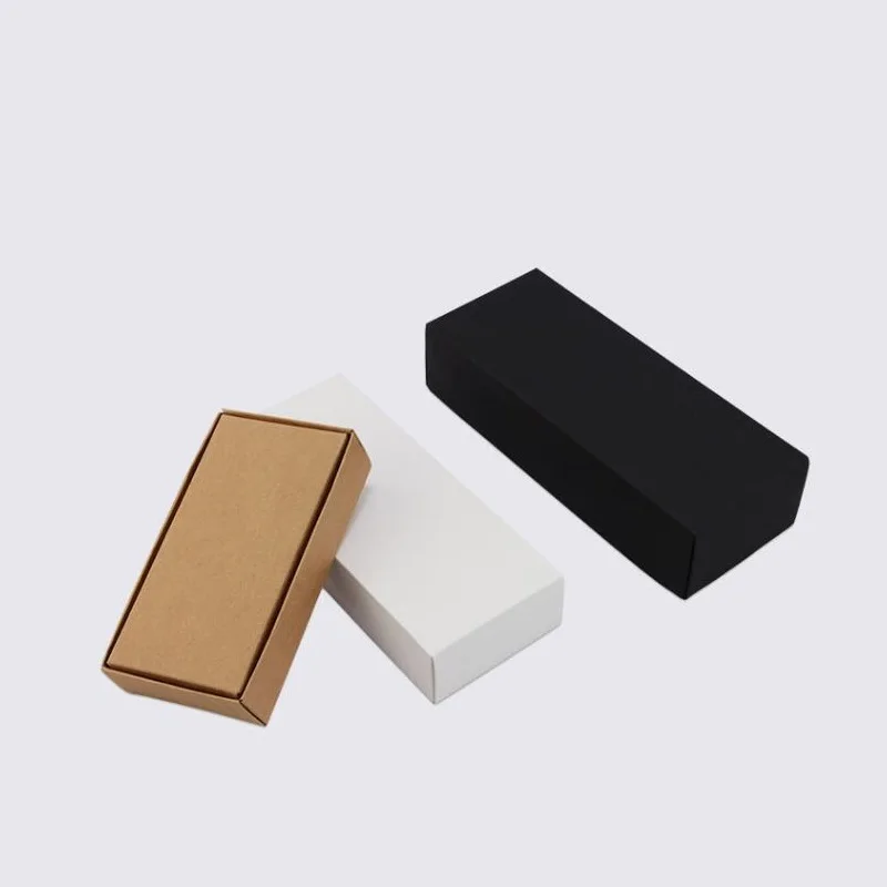 

10pcs kraft Paper Gift Box Festival Party Exquisite Blank Carton White Black Card Packing Box Carton Supporting Printing Logo