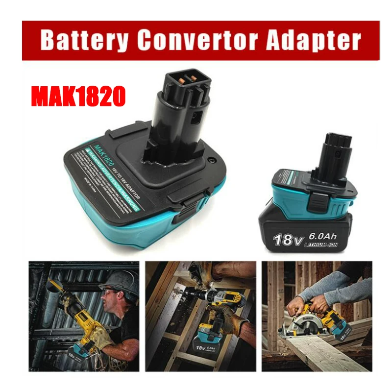 

New MAK1820 Battery Adapter For Makita 18V Li-Ion Battery BL1830 BL1860 Convert to for Dewalt DC9096 Ni-Cd Ni-Mh Batteries Tools