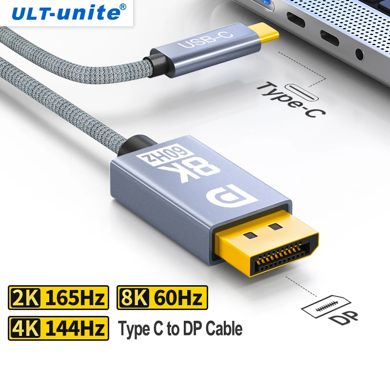 

8K60Hz Type C to DP 1.4 Cable Dynamic HDR USB C to DisplayPort Cable Thunderbolt 3 4 4K For MacBook Pro Samsung S21 Huawei Dell