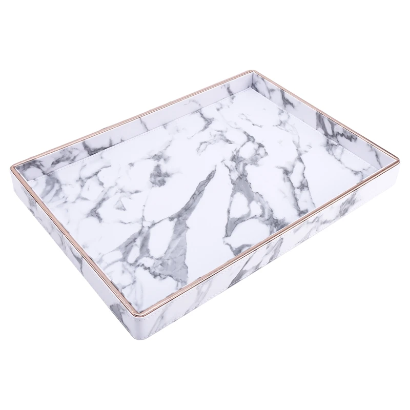 

Сервировочный поднос с золотым ободком, мраморные наборы из искусственной кожи, поднос, кухонная коробка для хранения, подставка для фрукто...