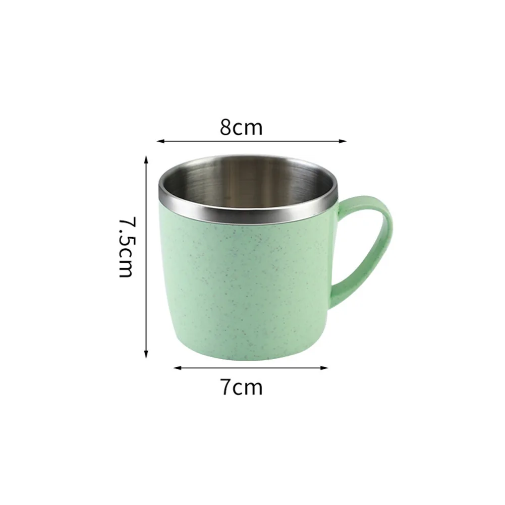 

L кофейная кружка, двухслойная небьющаяся кружка для молока и чая с защитой от ожогов, детская питьевая посуда с пшеничным элементом и без ру...