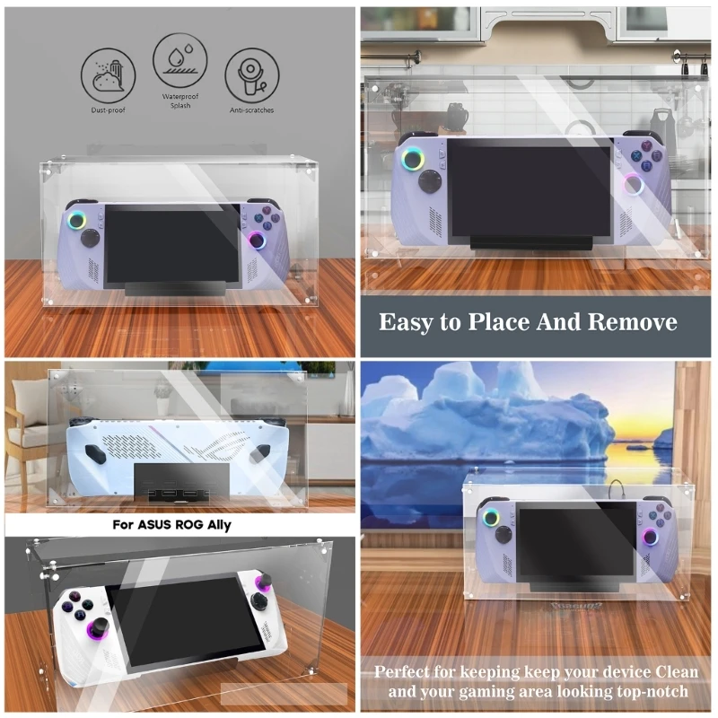 

Durable Acrylic Dust Protectors Clear Protections Cover Case Display Box Holder for RogAlly Game Console Repair Part