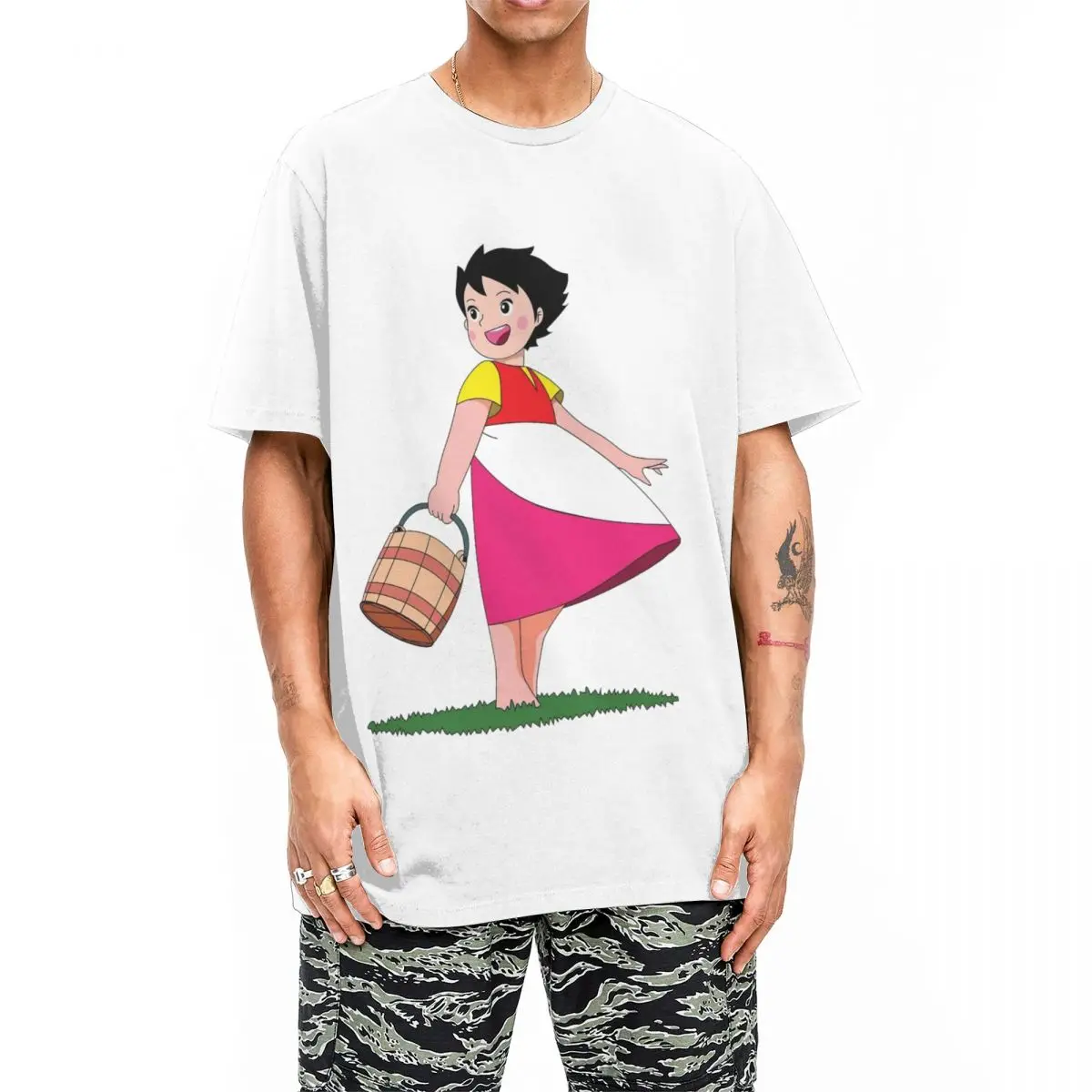 Новинка Футболка Happy Heidi мужские топы с круглым вырезом и коротким рукавом