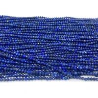 natural stone facet round lapis lazuli loose spacer beads for jewelry making diy bracelet earrings beaded charms accessories