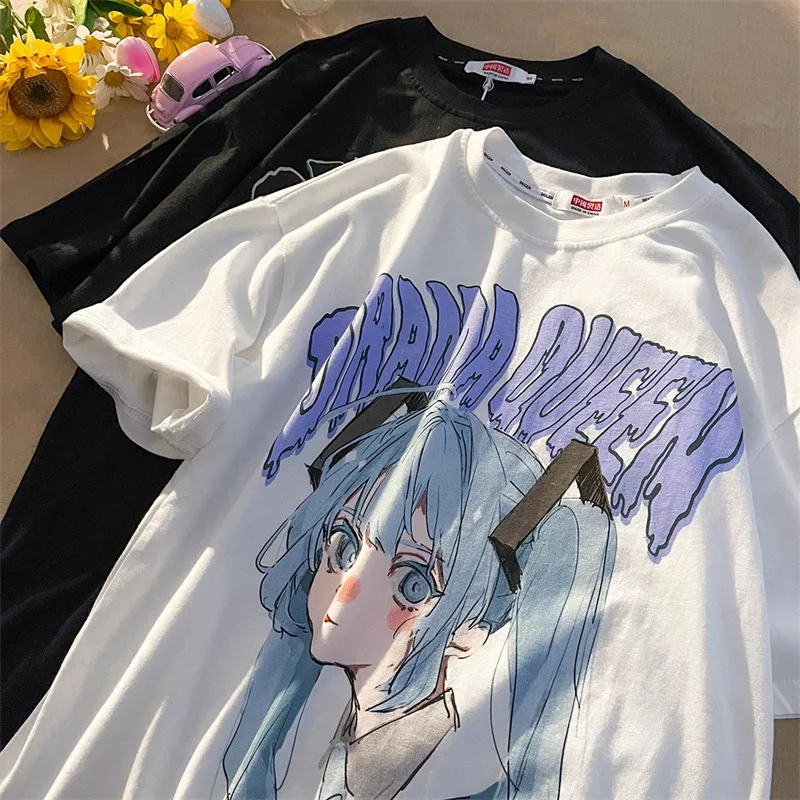 Summer 2022 Harajuku Japanese Anime Attack On Titan fairy grunge Loose Short Sleeve y2k Aesthetic Kawaii Top Oversized t-shirt