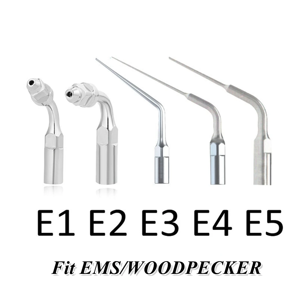 

5Pcs Dental Ultrasonic Scaling Tips E1 E2 E3 E4 E5 Fit EMS WOODPECKER Handpiece Periodontics Endodontics Endo Perio Scaling Tip