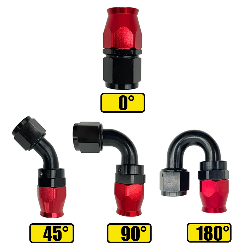 Фото 10X 3AN 4AN 6AN 8AN 10AN E85 PTFE Масляный топливный шланг Поворотные концевые фитинги Адаптер Соединитель охлаждающей трубы Соединитель 0 45 90 180 градусов №3