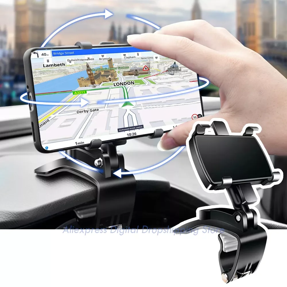

Dashboard Easy Clip Mount Stand GPS Display Bracket Car Front Support Stand