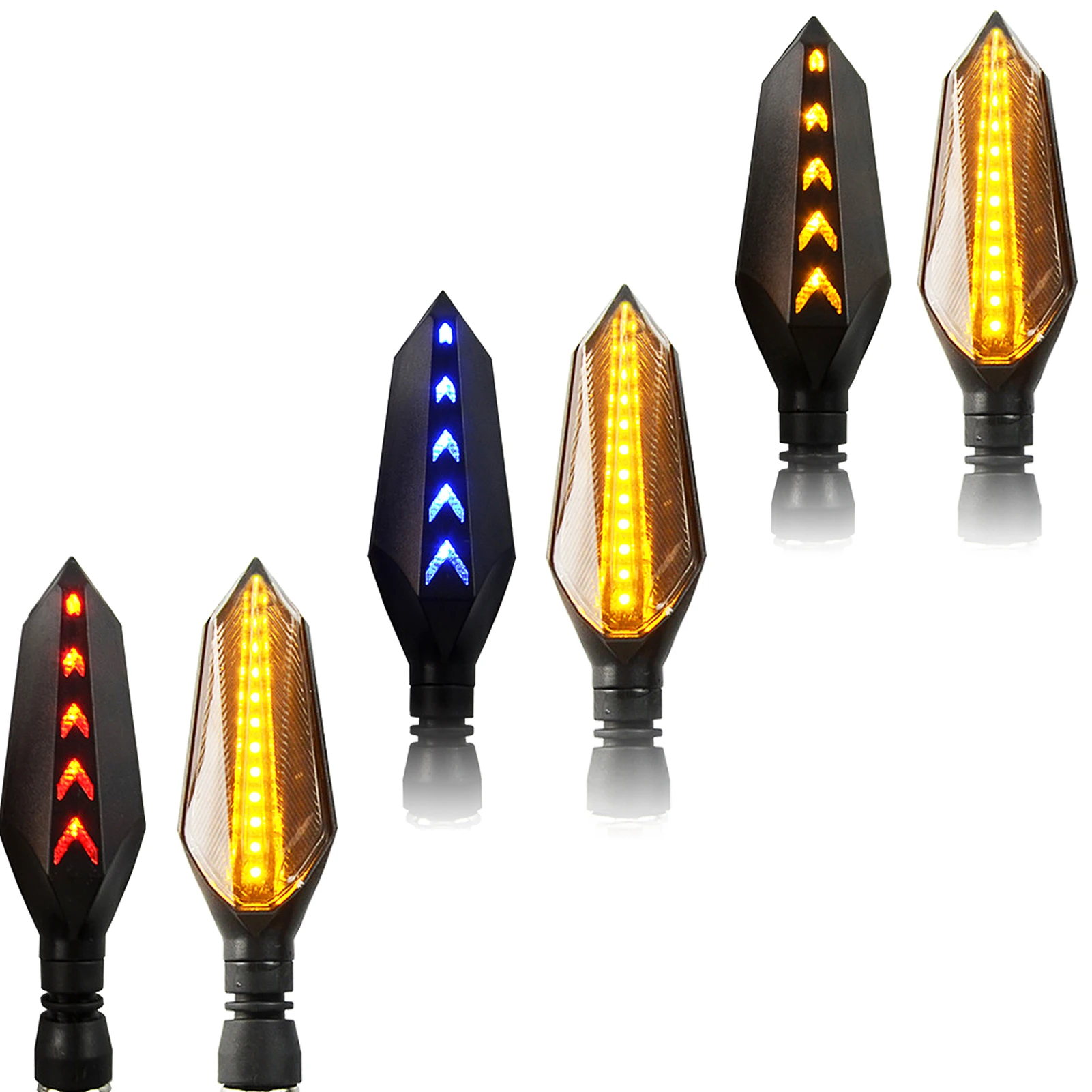 

Motorcycle Turn Signals With Double Side 12 LED Bulbs Rear Flowing Turn Signal Light Motorcycle Indicators Blinker Flasher