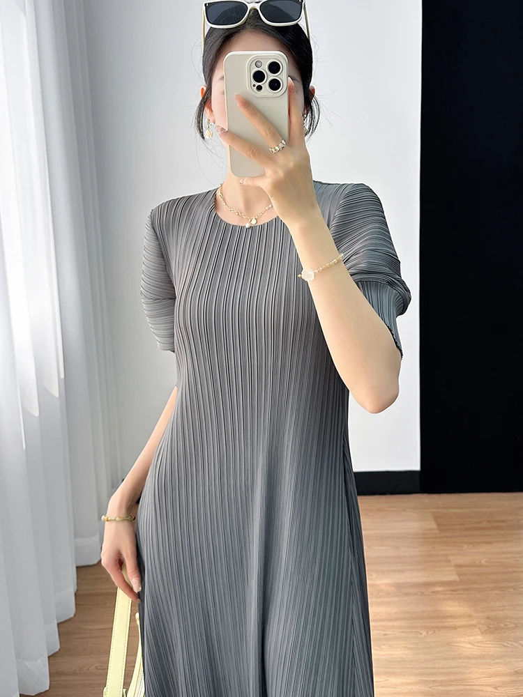 Sanzhai 2024 летнее платье с высокой талией женское дизайнерское короткими рукавами и