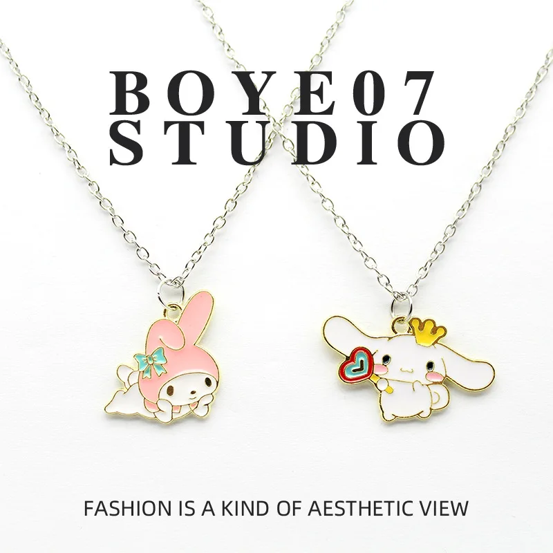 

New Anime My Melody Cinnamoroll Cute Cartoon Necklace Girl Kawaii Couple Jewelry Pendant Clothes Accessories Necklace Wholesale