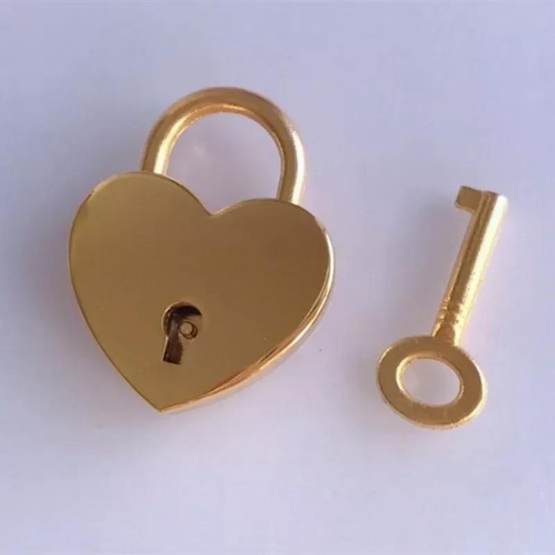 

Heart Shape Padlock Vintage Antique Style Pink Padlocks with Key Lock for Travel Wedding Jewelry Box Diary Book Suitcase